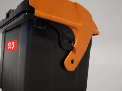 4 Wheel Trashcan  3D model