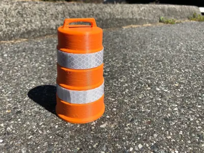 1-10 scale traffic barrel cone 3D print model