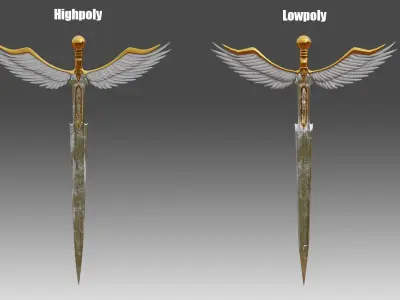 Angel sword Low-poly 3D model buy