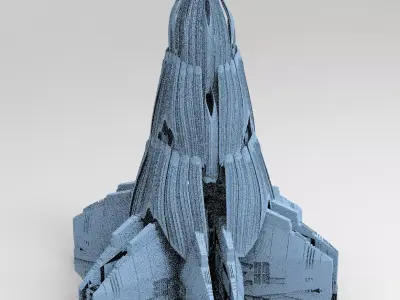 Star Ship pulse generator tall  3D model