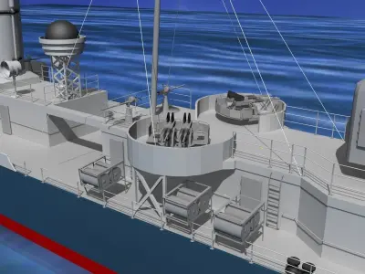 Gleaves Class Destroyer USS Bristol DD453 3D model
