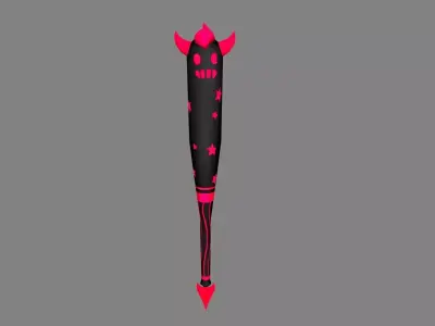Cartoon Devil Baseball Stick Low-poly 3D model
