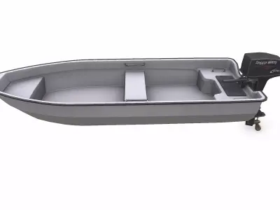 Small Motorboat Low-poly PBR Low-poly 3D model