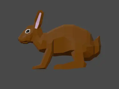 The Rabbit Low Poly Low-poly 3D model