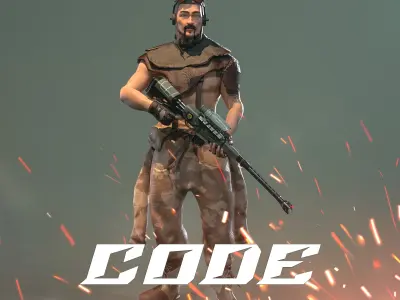 3D Military-Hunter-Post Apocalypse Character Low-poly 3D model
