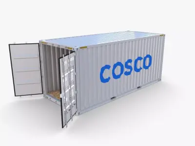 20ft Shipping Container Cosco v2 3D model