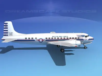 Douglas DC-6 Delta Airlines 1 3D model