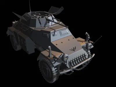 SDFKZ222 truck tanks 3D print model