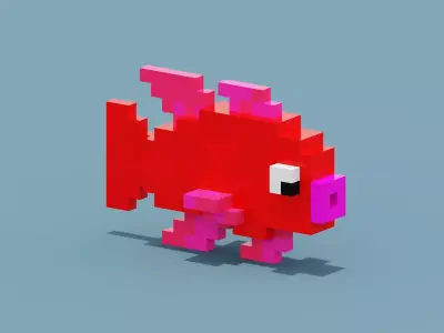 Voxel Fish Low-poly 3D model purchase