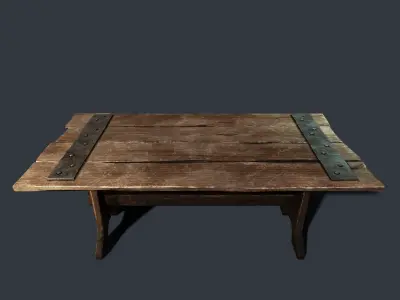 Medieval table Low-poly 3D model