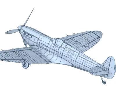 Supermarine Spitfire 1 by 24 Scale 3D Printable Model 3D print model