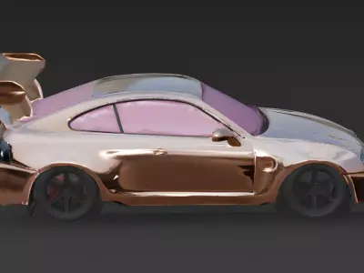 Metallic Rose Gold JDM Icon 3D Model Low-poly 3D model
