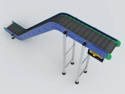 Z Type Conveyor Belt Adjustable and Rigged 3D model
