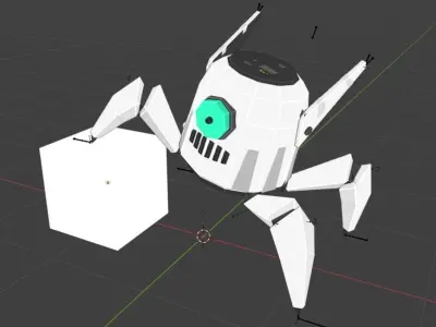 Low-poly Stylized Quadrapod Robot Low-poly 3D model