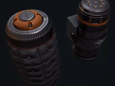 Grenade PBR low-poly 3d model launcher - launcher Low-poly 3D model