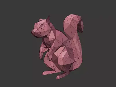 LowPoly Squirrel Figurine Free 3D model