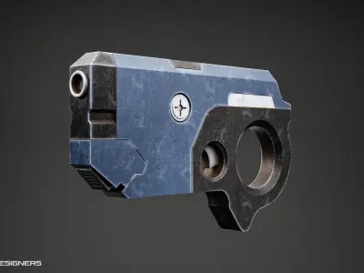 Sci-Fi Pistol Low-poly 3D model 3