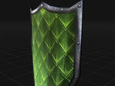 Dragon Scale Shield Low-poly 3D model