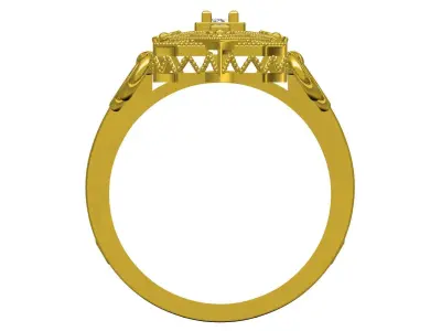 Antique Long Top Filigree Art Deco Ring 3D print model purchase