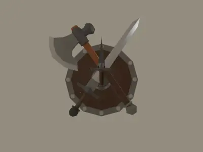 Stylized LowPoly Adventurers Melee Pack Low-poly 3D model