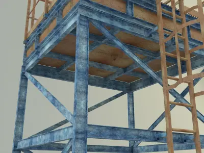 tower structure oil tank 3D model