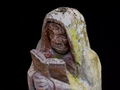 3D WOODEN MONK SCAN 3D model