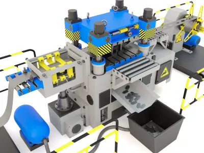 Industrial mechanical press-stamping machine tool AV6230 3D model purchase