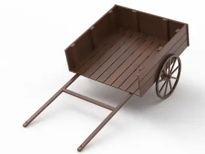 Old Wooden Carts Collection 3D model