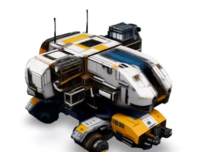 SciFi Mining Crawler Vehicle Low-poly 3D model