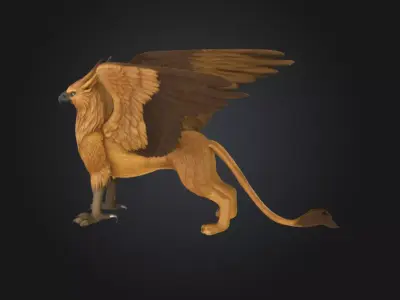 Fantasy Mythical Griffin Bird 3D model Low-poly 3D model