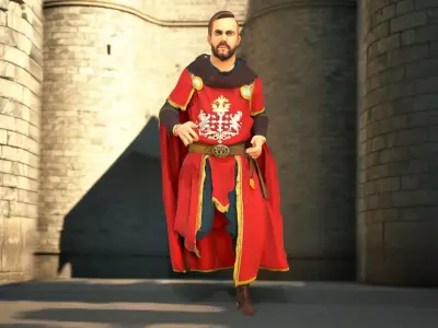 Regal Knight Outfit model pack Low-poly 3D model