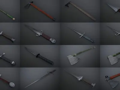 Assortment of Medieval Weaponry 3D Model Pack