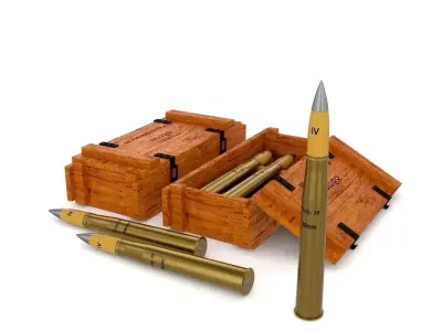 German 88mm Shell 3D model