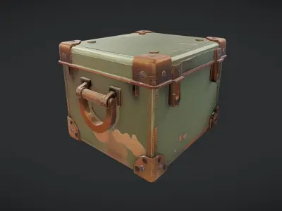 military-style metal cargo box 3D model