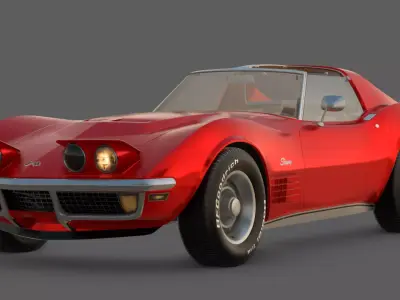 1971 Corvette C3 Stingray T-Top 3D Model  American Icon 3D model