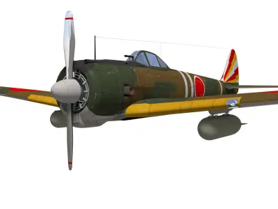 Ki43 Hayabusa type1 oscar 3D model buy