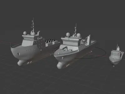 Set of schematic vessels Free 3D model
