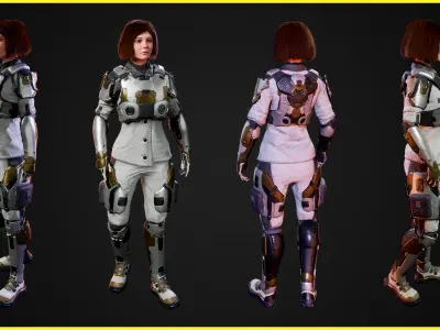 Modular Sci-fi Characters 03 Low-poly 3D model