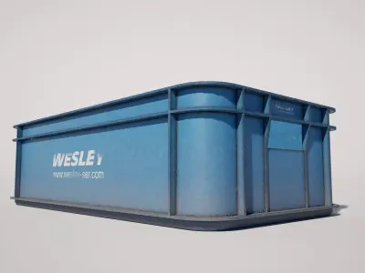 Plastic Storage Container Crate Low-poly 3D model