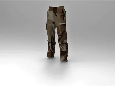 Military Pants Desert Camouflage Low-poly 3D model