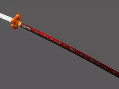 Kyojuro Rengoku Nichirin -  Kimetsu no Yaiba - Demon Slayer Low-poly 3D model