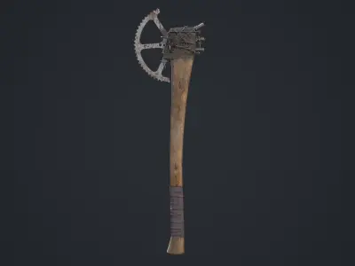 Homemade post - Apocalyptic Axe Low-poly 3D model