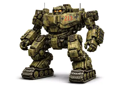 Heavy Military Mech Walker Tank STL 3D Print Robot Model 3D print model