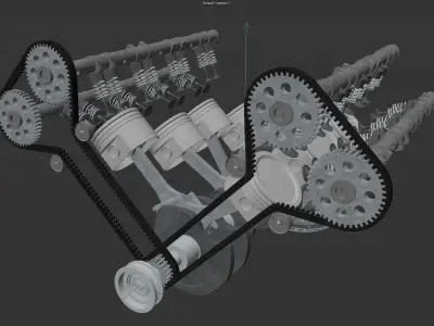 Motor eight-cylinder engine piston Free 3D model