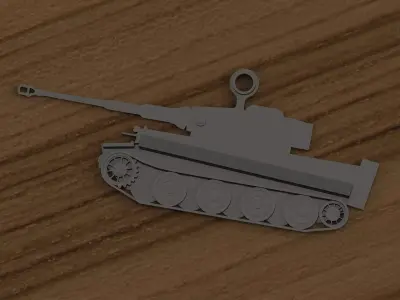 Keychain Tiger tank 3D model