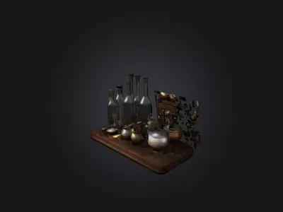 Alchemy Set Low-poly 3D model