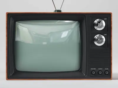Retro 80s Television Set 3D model