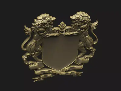 Crest engraving carving  coat of arm cnc router 3D print model