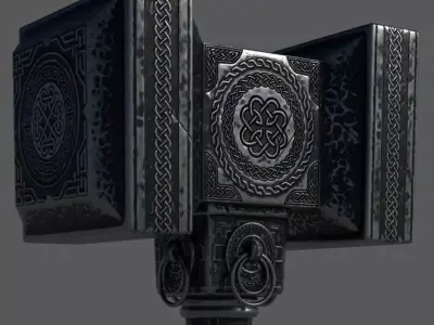 Fantasy Norse Hammer Low-poly 3D model