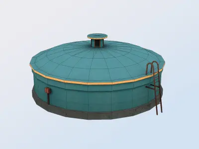 WBKK WATERTANK Kota Kinabalu Low-poly 3D model
